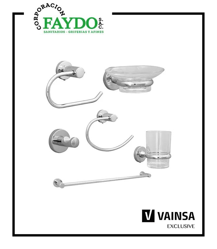 Kit De Accesorios Para Baño 6 Piezas Klass Vainsa
