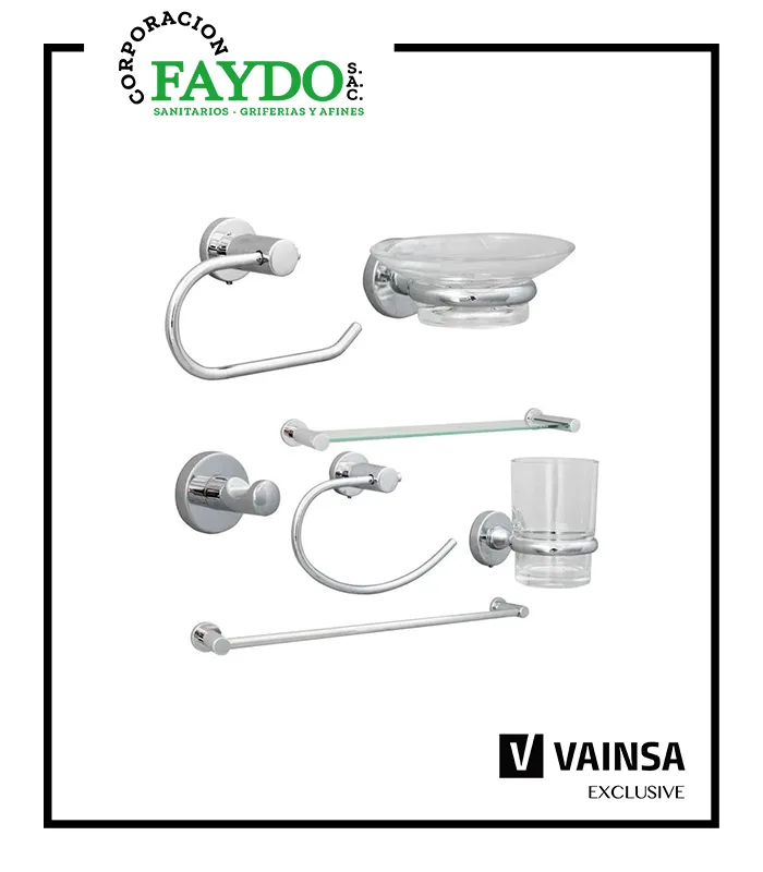 Kit De Accesorios Para Baño 7 Piezas Klass Vainsa