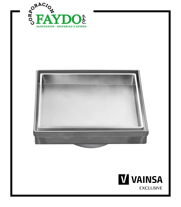 Sumidero Decorativo Reversible Cuadrado De 5 Acero Inoxidable Vainsa