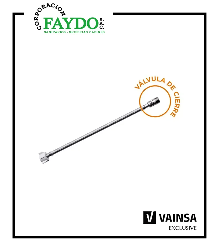 Tubo De Abasto Para Inodoro 40Cm Con Valvula Reguladora Vainsa