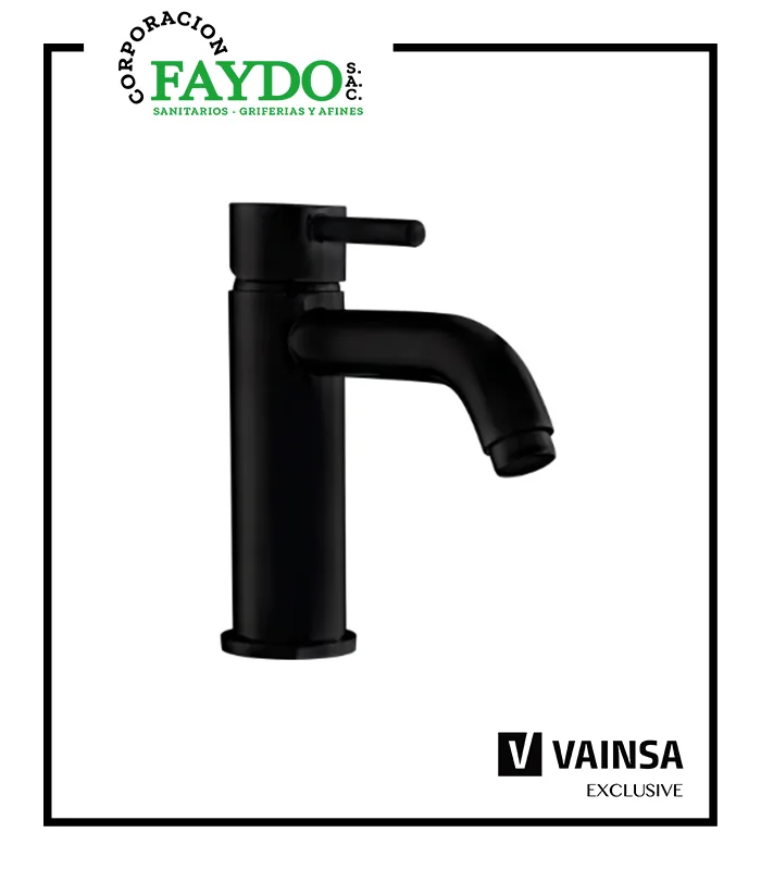 Monocomando Baja Para Lavatorio Bali Black Vainsa