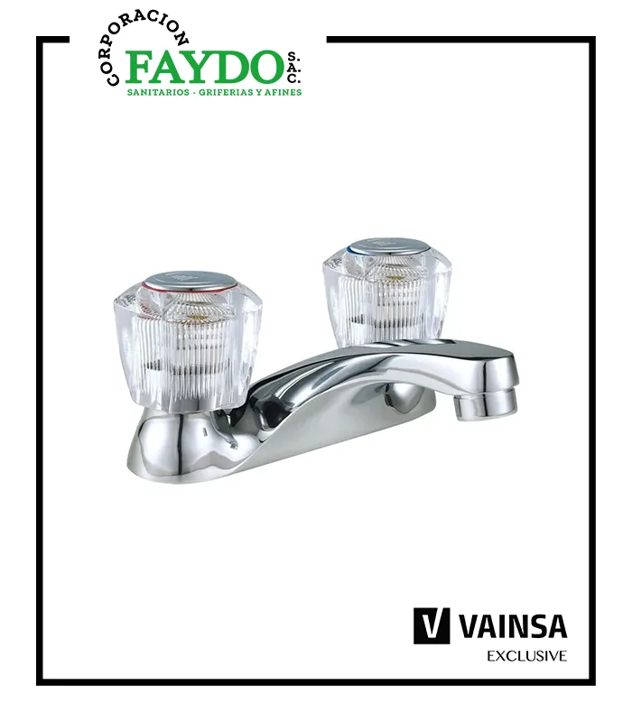 Mezcladora 4″ Para Lavatorio Cristal Vainsa