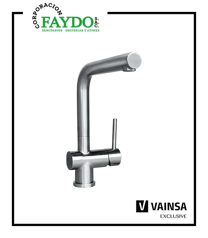 Monocomando Para Lavadero Al Mueble Pico I Inox Vainsa