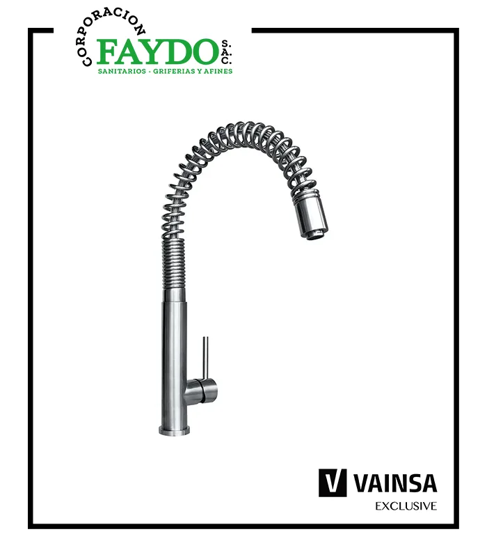 Monocomando Para Lavadero Pico Resorte Inox Vainsa