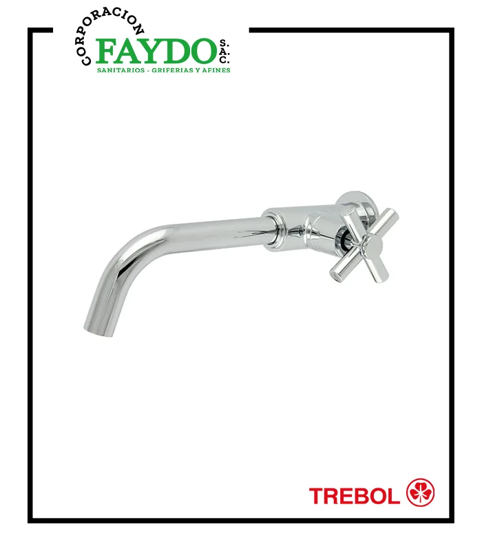 Llave De 1/2″ Lavatorio A La Pared Brenta Trebol