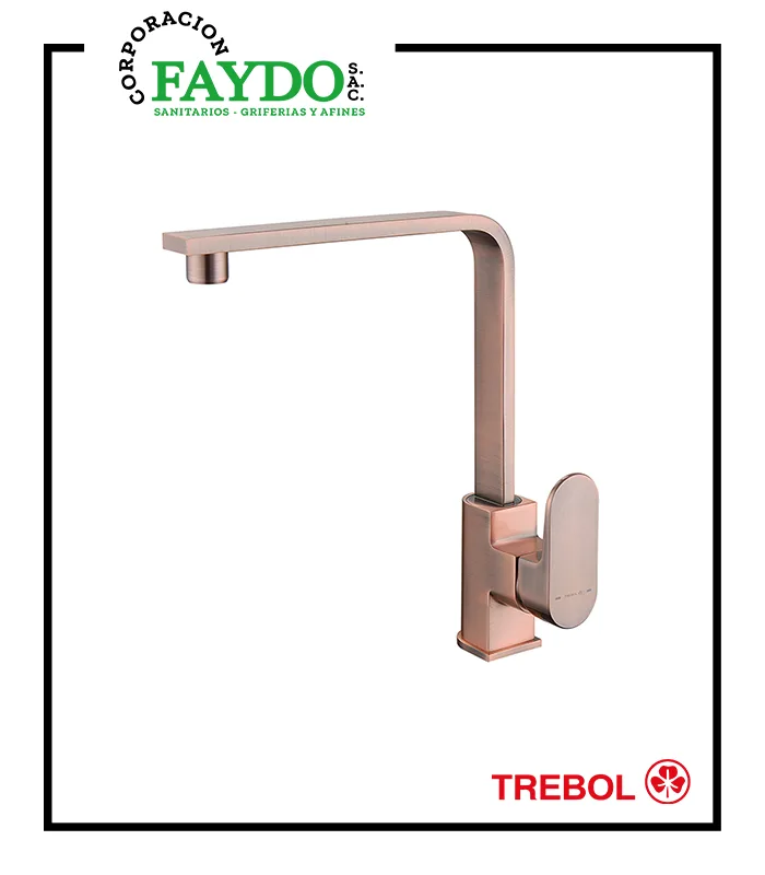Mezcladora Cocina Monocomando Palo Rosa Oxford Trebol
