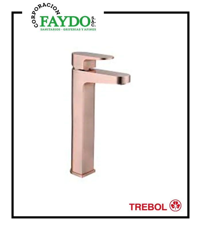 Mezcladora Lavatorio Monocomando Pico Alto Palo Rosa Oxford Trebol