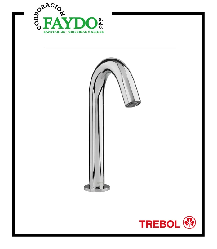 Llave Sensor Pico Bajo 24Cm Para Lavatorio Trebol
