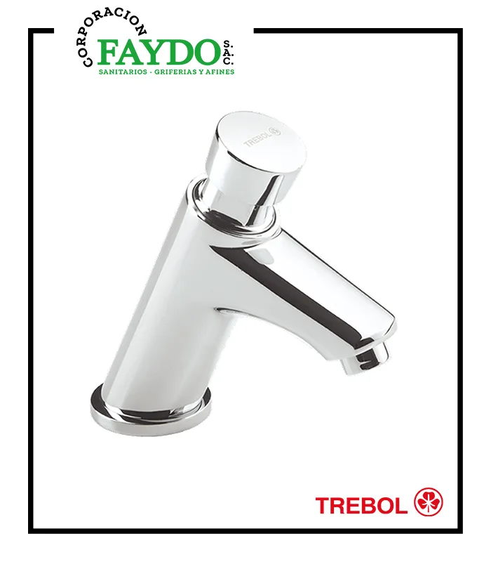 Llave De 1/2″ Lavatorio Temporizada Pico Largo Neoplus Trebol