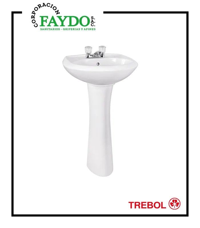 Lavatorio Savona Lux Con Pedestal Universal Trebol