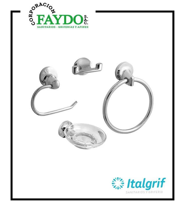 Kit De Accesorios Cancun Cromado Italgrif