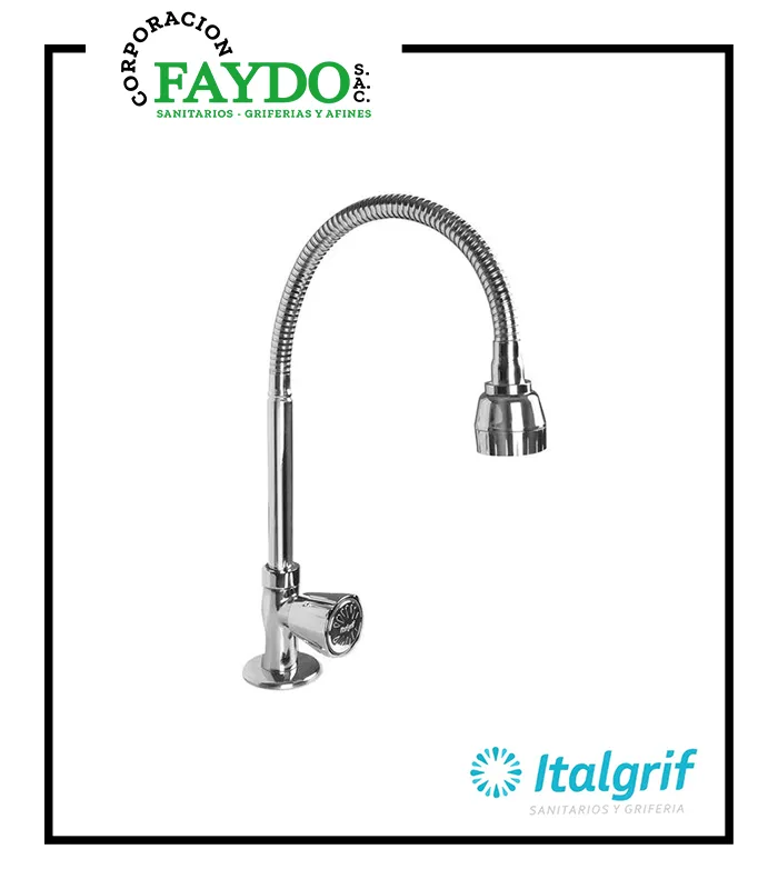 Llave Para Lavadero Al Mueble Con Pico Flexible Baru Italgrif