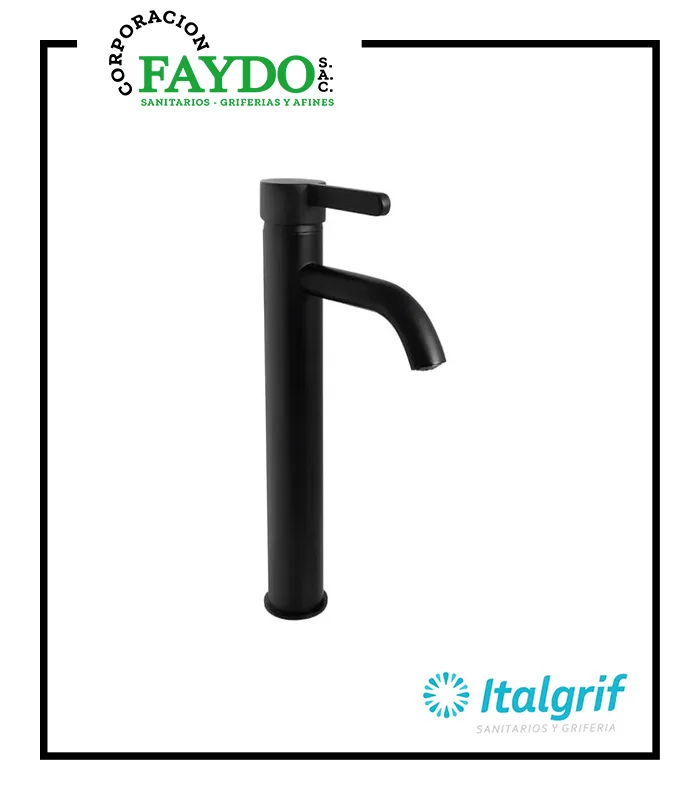 Monocomando Para Lavatorio Alta Cartagena Black Italgrif