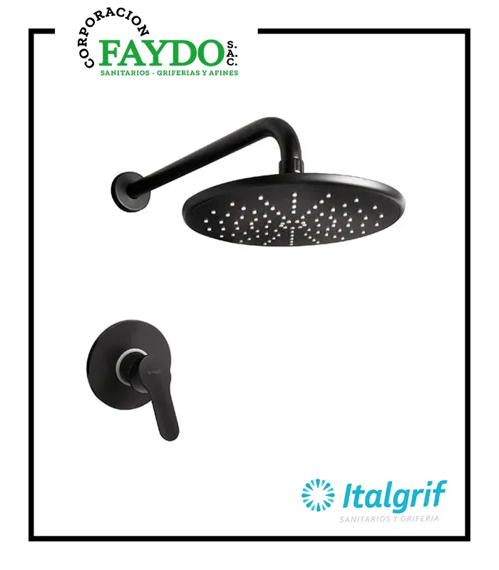 Monocomando Para Ducha Con Salida Tahiti Black Italgrif