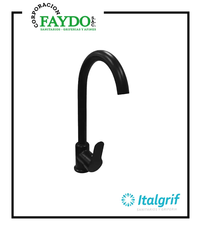 Monocomando Para Lavadero Al Mueble Tahiti Black Italgrif
