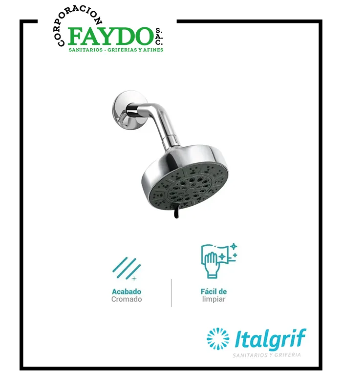 Salida Para Ducha Buzios Con Brazo Y Canaplo Cromados Italgrif