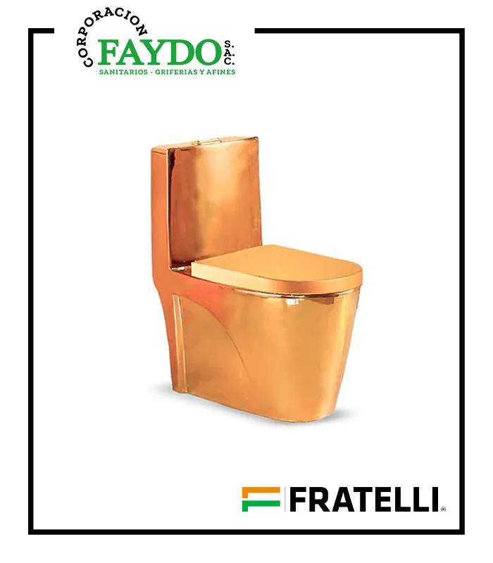 Inodoro One Piece Minimalista Dorado 8616G Fratelli