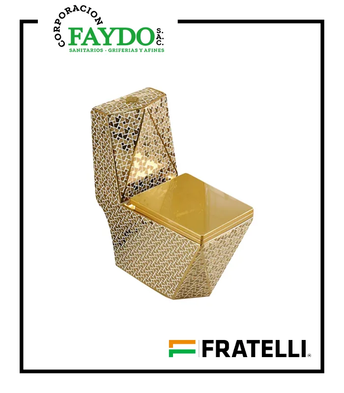 Inodoro One Piece Minimalista Dorado 8619G1 Fratelli