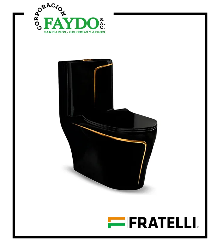 Inodoro One Piece Minimalista Negro 8676Bgl Fratelli